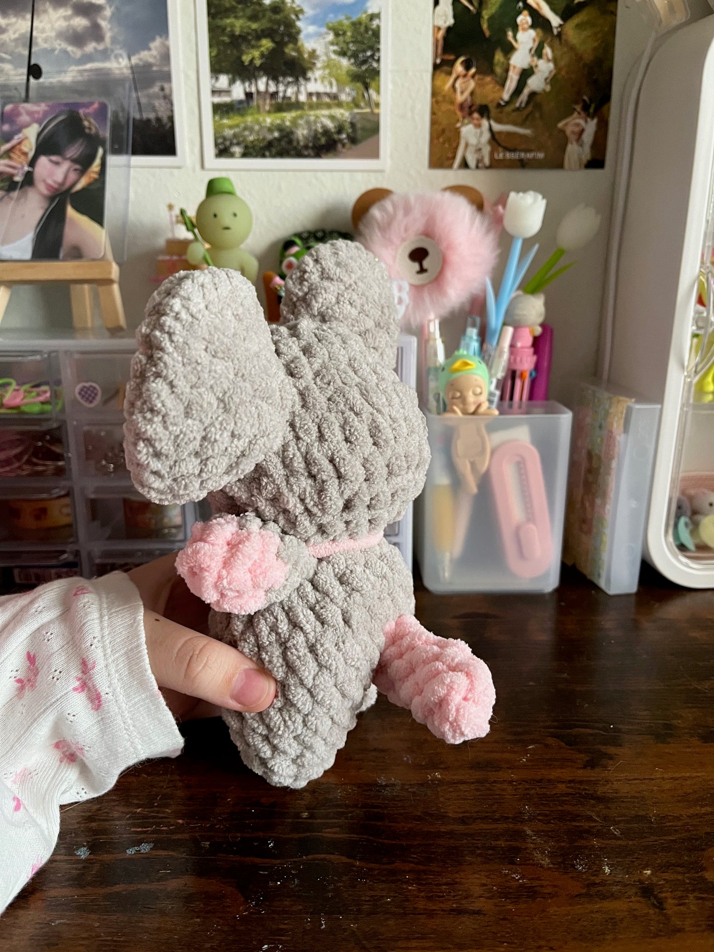 Coquette Crochet Mouse with Bow