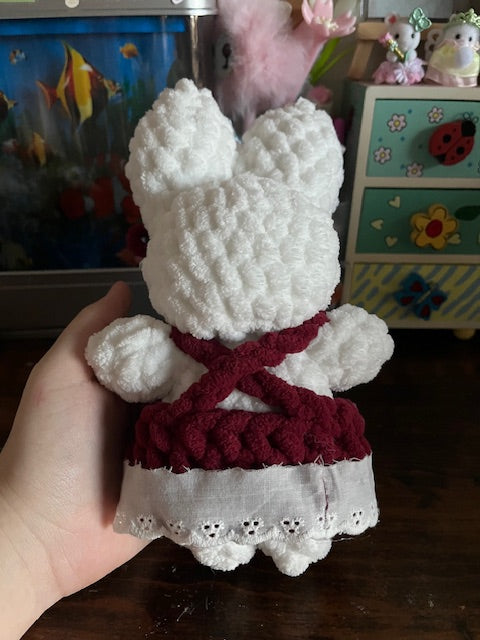 Cute Christmas Crochet Bunny with an Apron