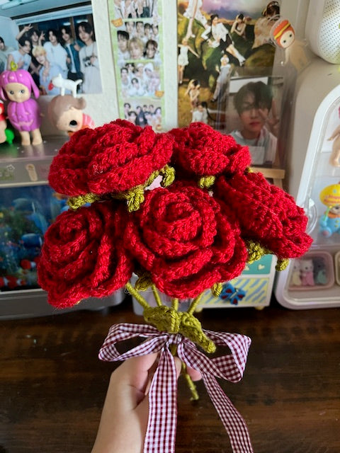 Red Roses Wrapped with Ribbon