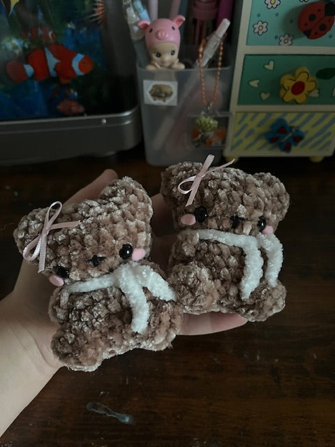 Coquette Keychain Bear with a Bow and a Scarf